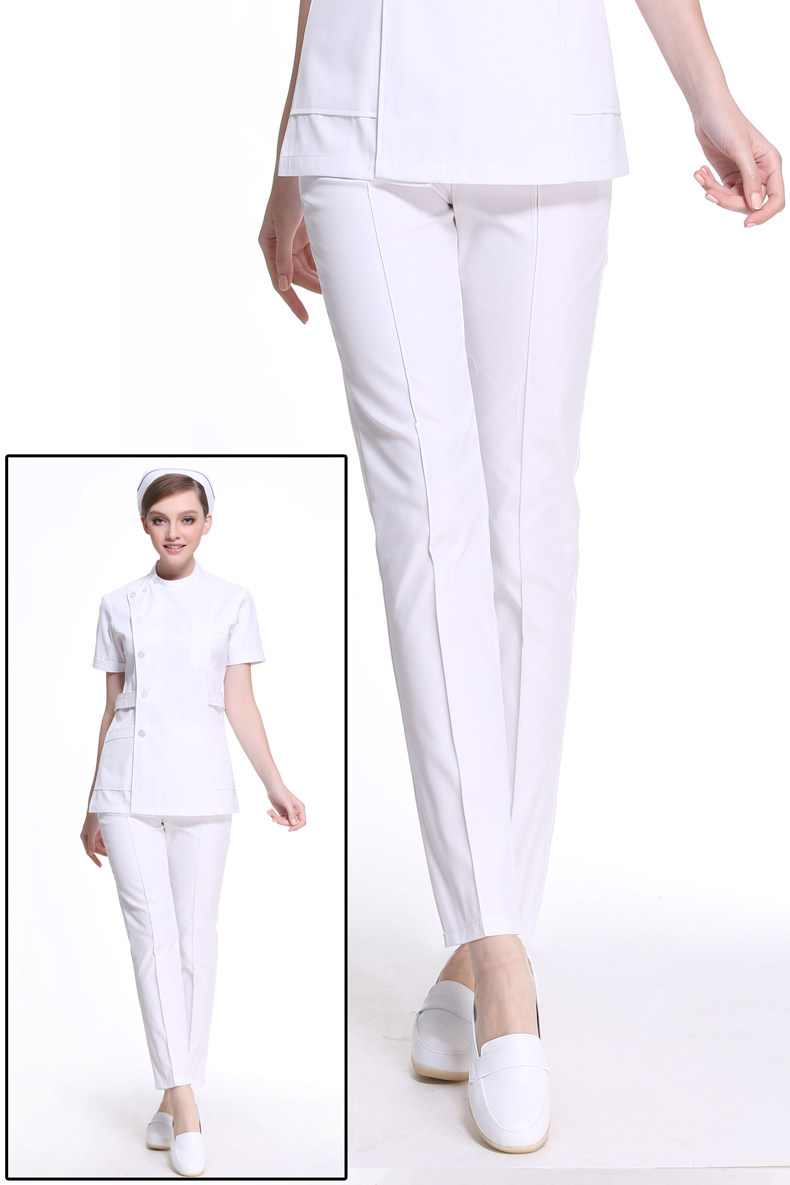 护士裤子白色护士裤大码加厚护士裤白色夏装松紧腰长裤工作裤蓝色