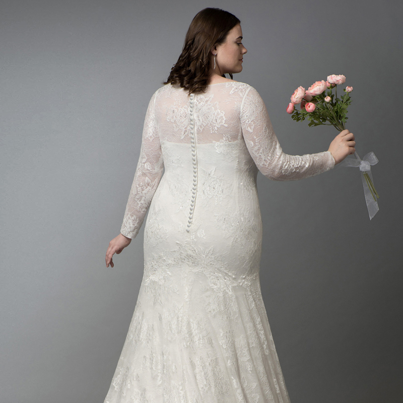 雪蜜鸟预售超大码200斤婚纱胖mm鱼尾拖尾婚纱加肥加大遮肉2019新