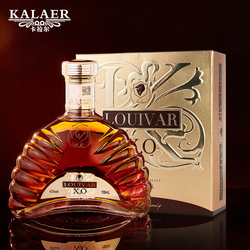 法国xo洋酒白兰地brandy酒40度婚宴烈酒礼盒套装洋酒组合700mlx3