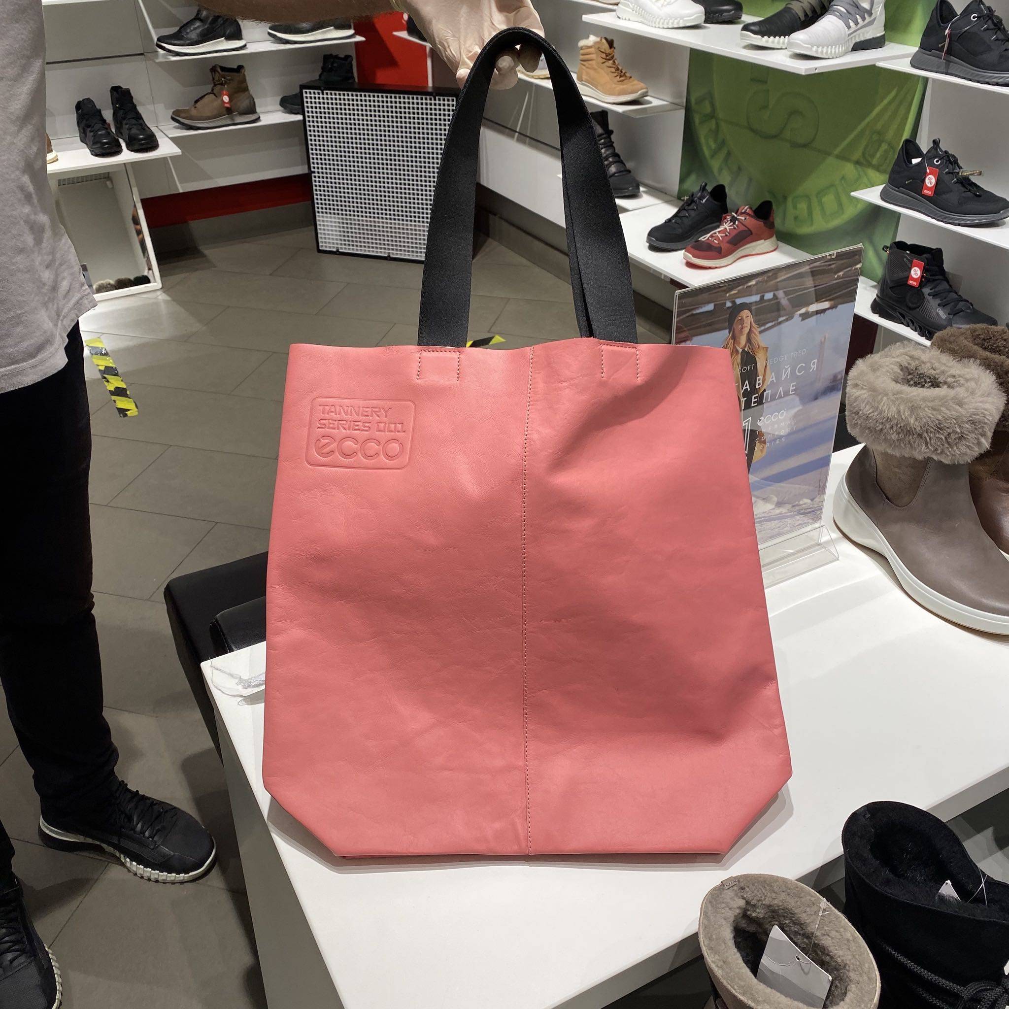 ecco爱步女士包牛皮牛皮简约大容量单肩包女士包袋