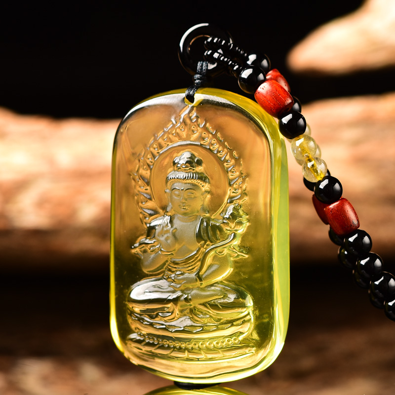 黄水晶属马人的守护神大势菩萨本命转运吊坠男女项坠