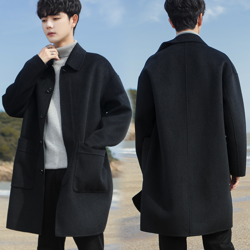 双面呢羊绒大衣男士中长款2021秋冬装季新款羊毛呢子外套风衣男装