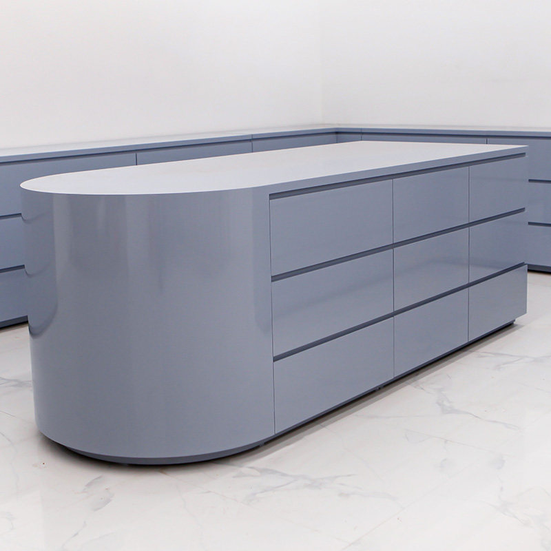 护肤化妆品展示柜美容院中岛彩妆香水面膜饰品烤漆化妆品展柜