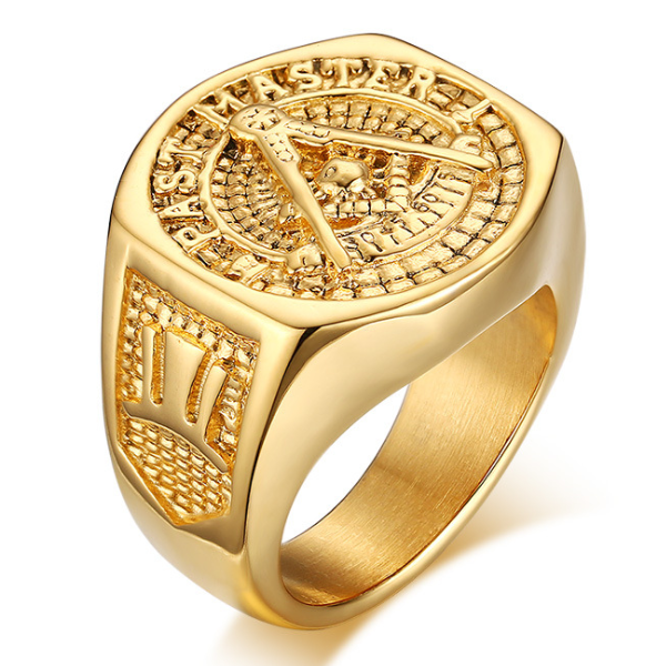 欧美王室贵族神秘组织共济金色兄弟戒指男霸戒指