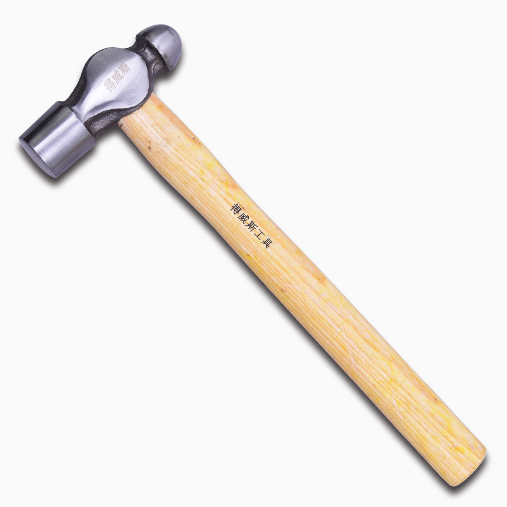 锤子得威斯圆头1p25p岗木柄奶头锤锻家用五金榔头圆头锤