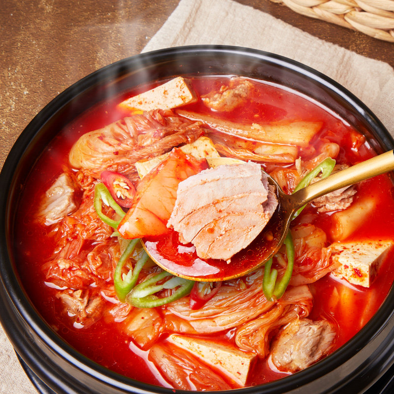 韩国品阁bibigo韩式五花肉泡菜汤宋茜同金枪鱼土豆速食汤