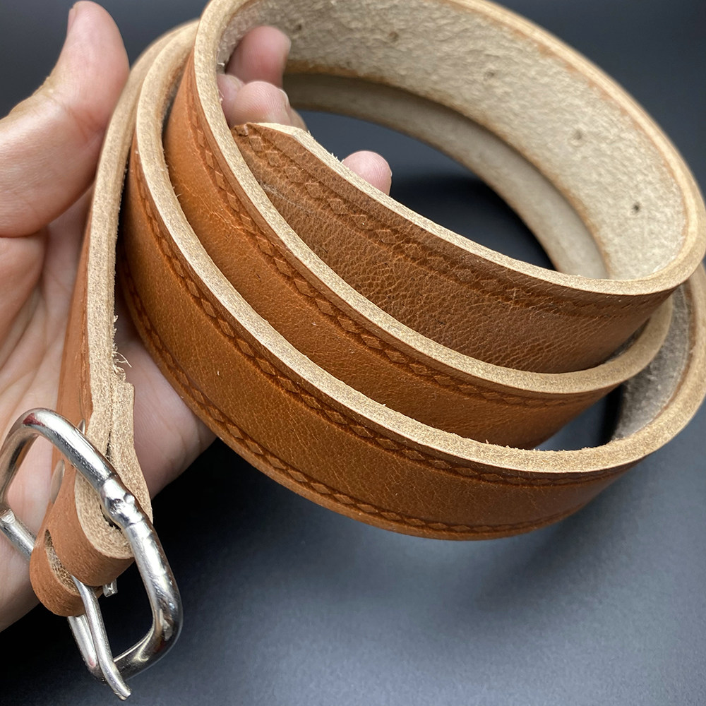 牛皮皮带头层电工男士真皮条纯腰带老式手工腰带