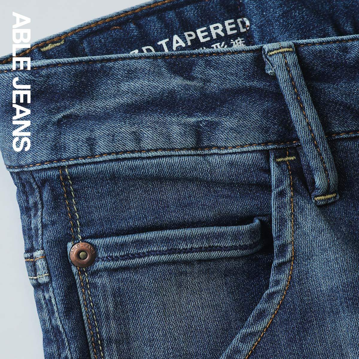 ablejeans新品core系列男宽松自然立体锥形牛仔裤休闲801232