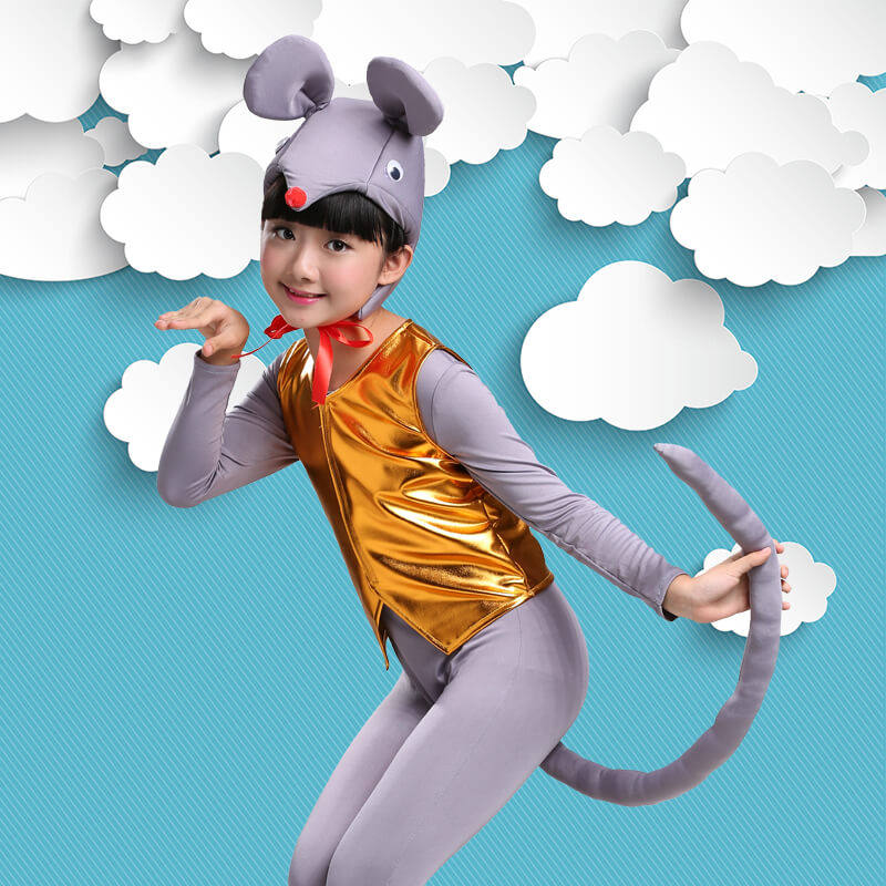 服装六一儿童小老鼠娶亲演出演出服动物套装幼儿园儿童演出服
