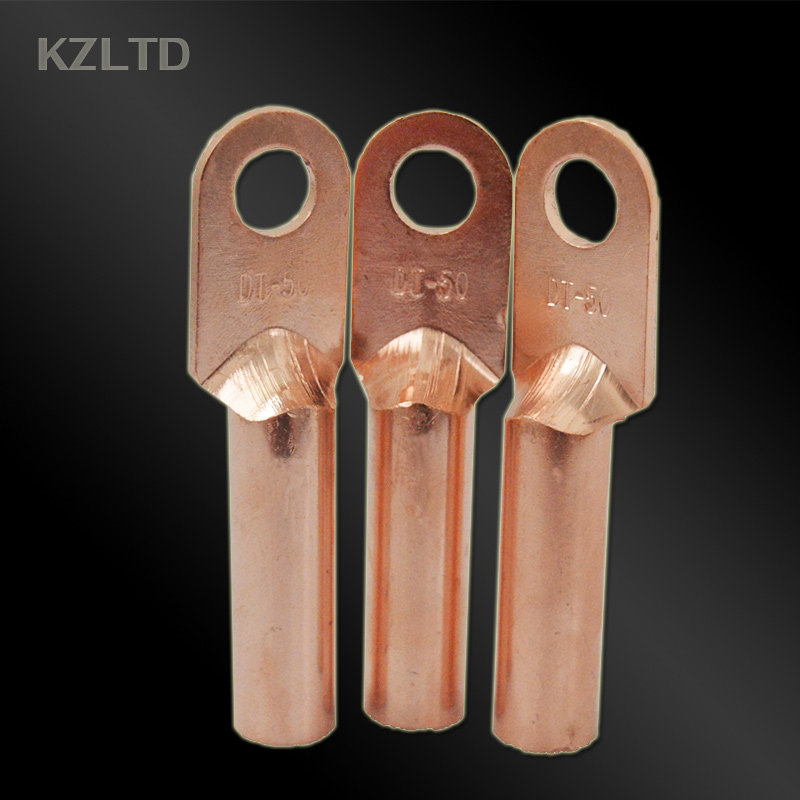 50平方铜鼻子 铜管铜接线鼻子t2紫铜线耳接线端子 b厂标dt-50