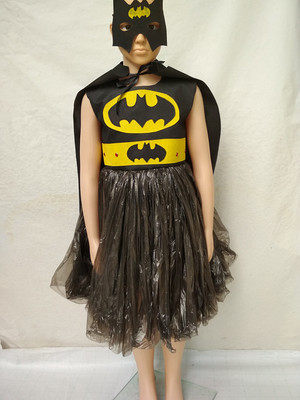 六一环保服装儿童时装手工diy秀蝙蝠侠套装亲子舞台表演出服走秀