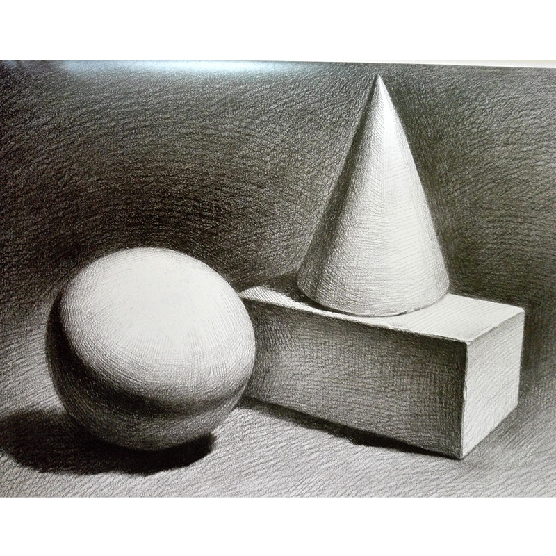 几何形几何形体艺考美术解析步骤几何体组合单个绘画新