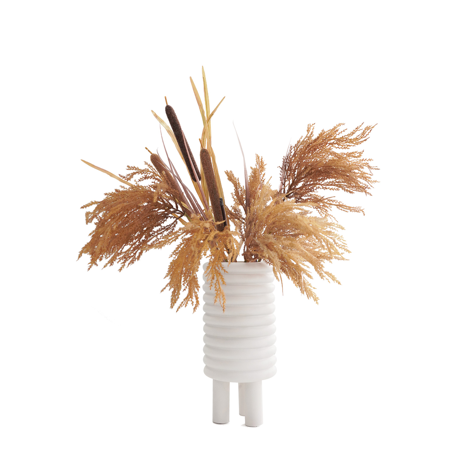 纳茉简约现代树脂直筒插花花瓶电视柜样板芦苇花瓶