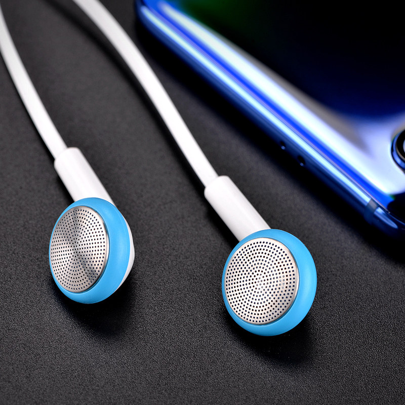 平头耳塞入耳式适用小米9九8红米k20pro面条线type-c扁孔手机耳机