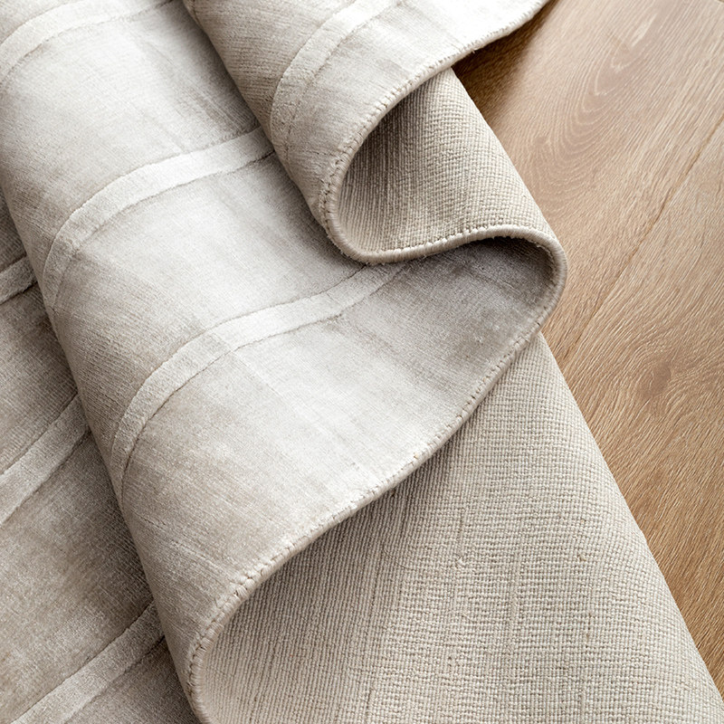 地毯优立进口现代简约轻奢手工天丝客厅卧室家用地毯