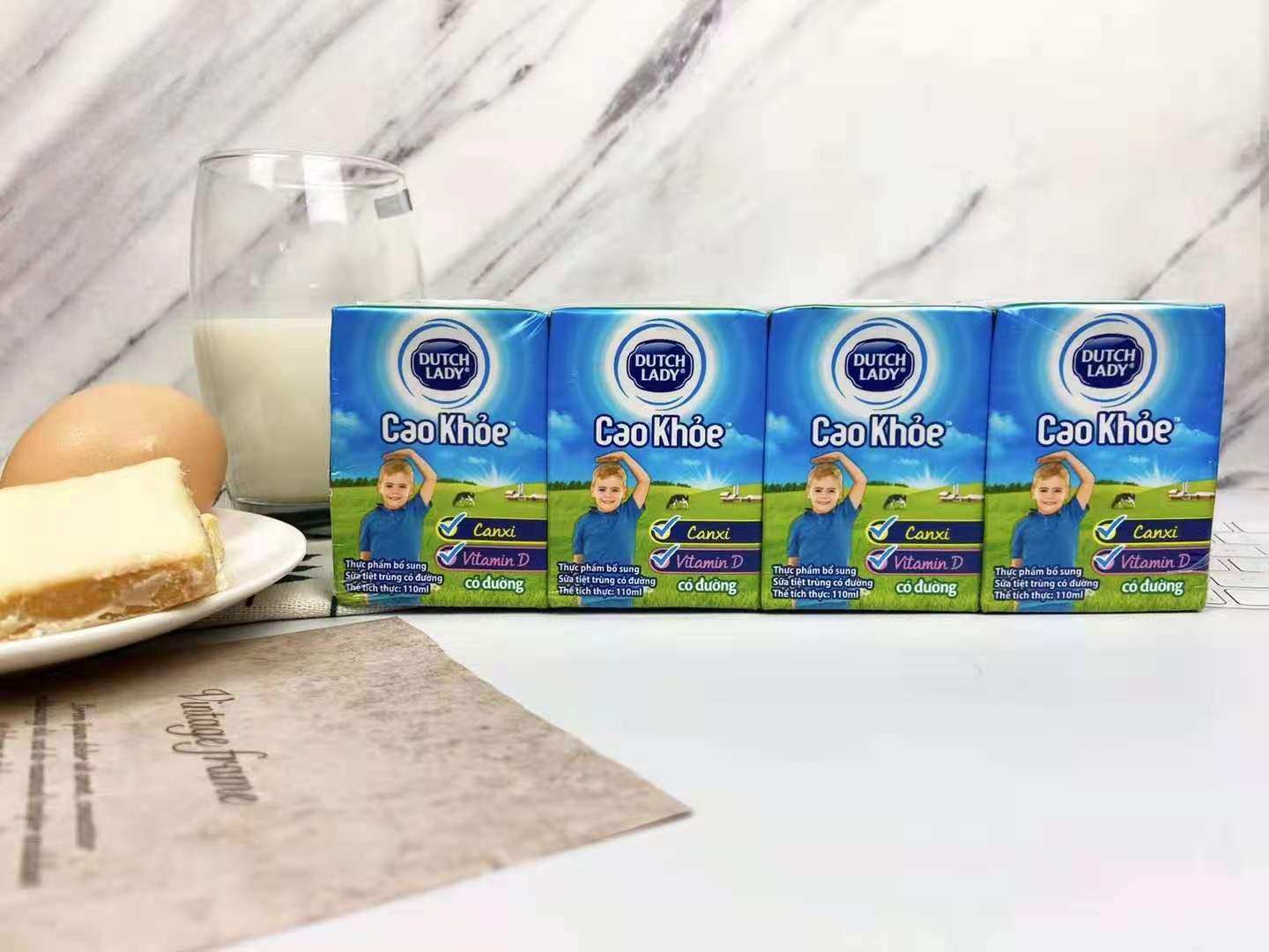 越南110ml箱包整箱草莓原味48盒饮料dutchlady牛奶含乳饮料