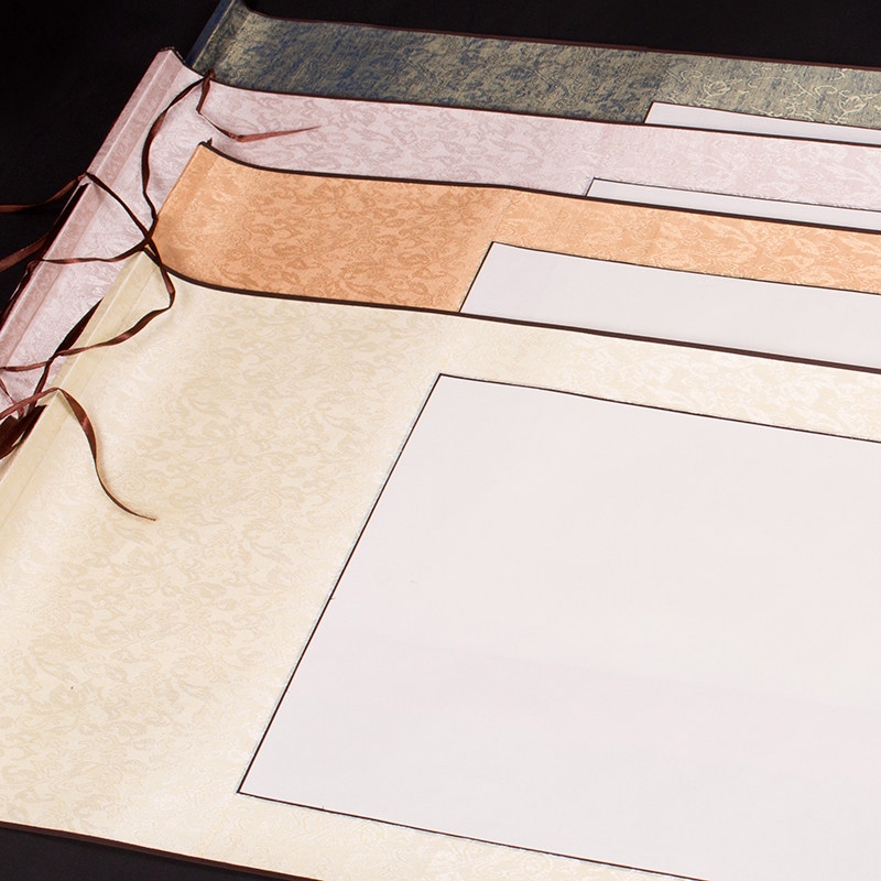 宣纸空白画轴精裱竖轴四尺全绫中堂生宣挂轴书法书画卷轴定做包邮