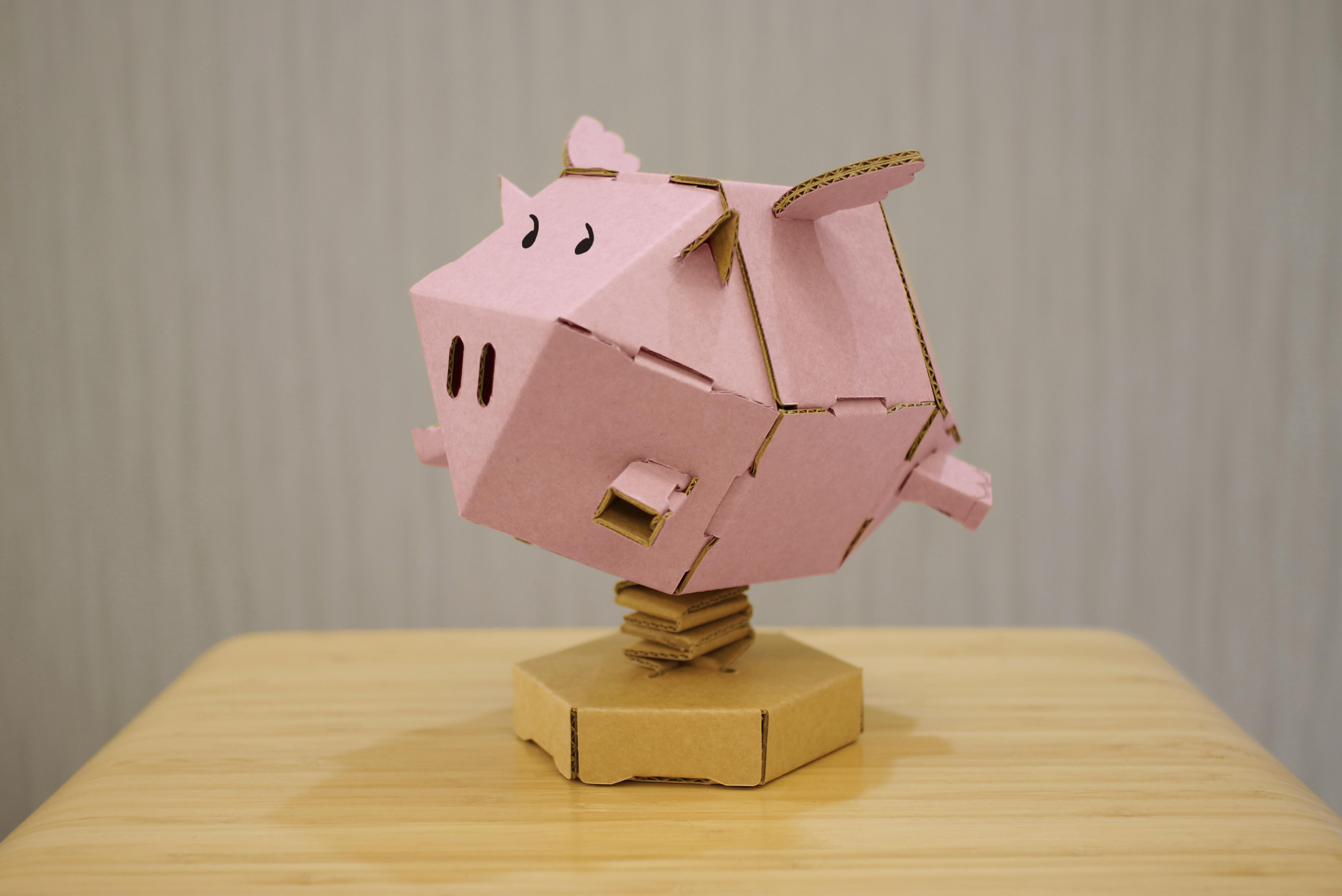 纸盒纸盒纸纸箱纸皮小飞猪折纸幼儿园儿童手工作业白模填色