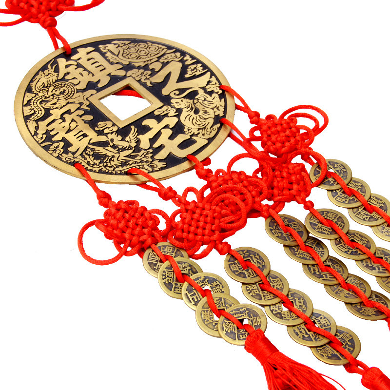 铜钱纯铜大号五帝挂件摆件摆件