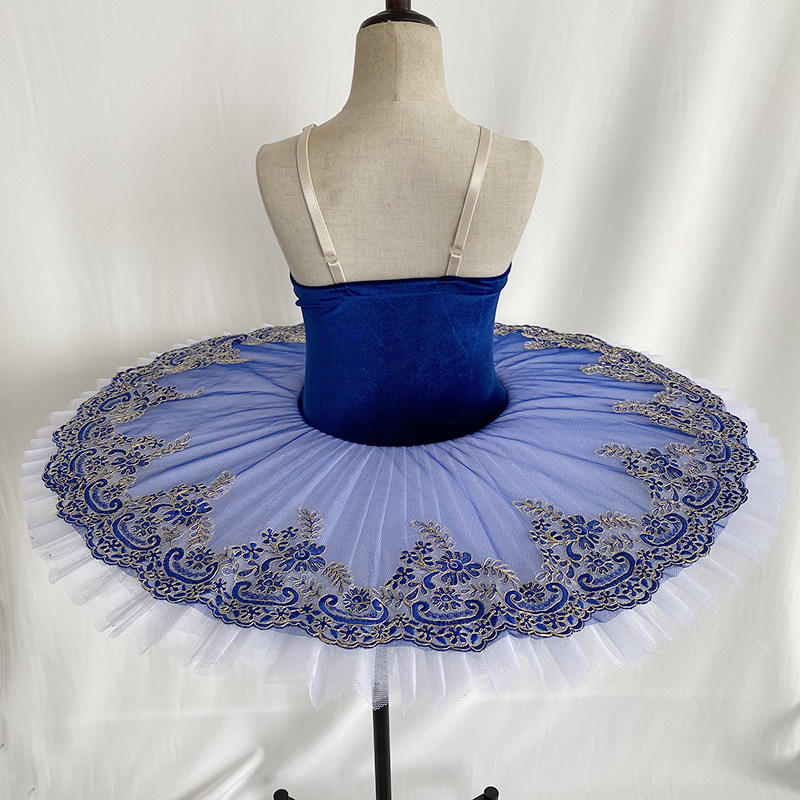 儿童蓝色专业芭蕾舞裙女蓝鸟变奏团体表演服睡美人tutu裙舞台装