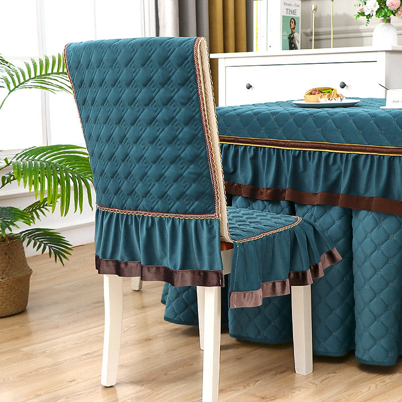 椅子2021新款连体套罩木椅通用加厚坐垫简约桌布