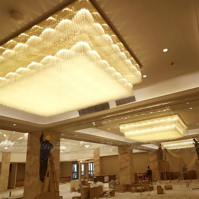 奢华酒店大堂宴会厅饭店双层水晶水晶灯灯具售楼部吸顶灯