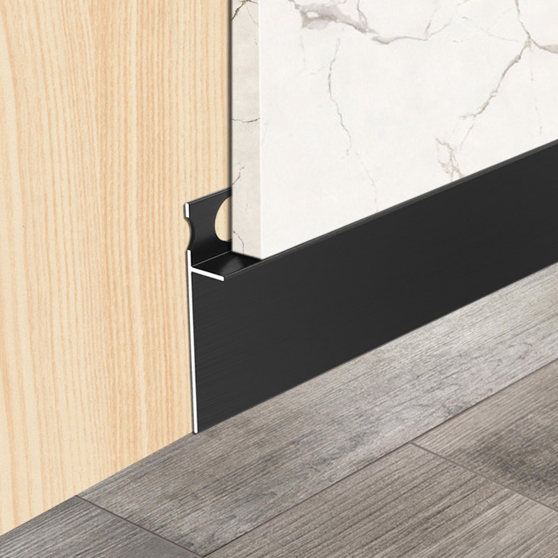 入墙式铝踢脚嵌入式暗装地角6cm不锈钢金属内嵌踢脚线