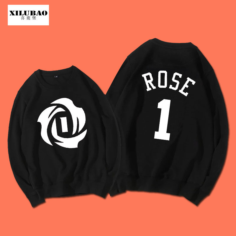 风城玫瑰1号罗斯衣服rose9圆领卫衣男公牛队球衣篮球运动欧美街头