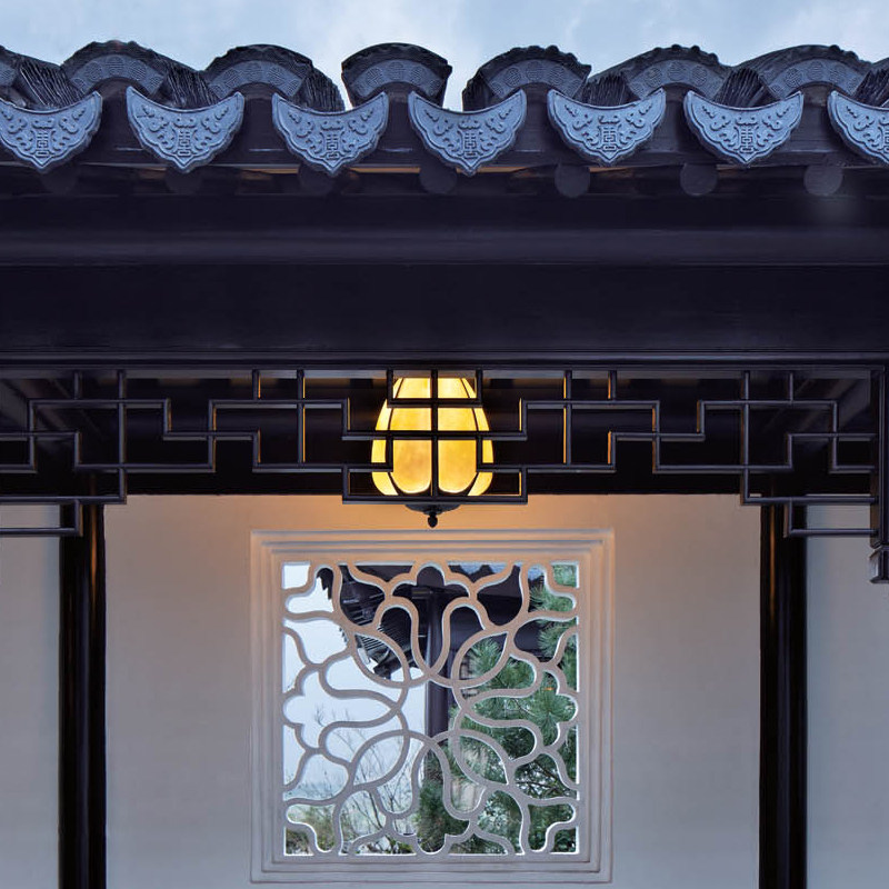 吊灯户外新中式中式门厅防水景观庭院云石室外景观庭院灯饰