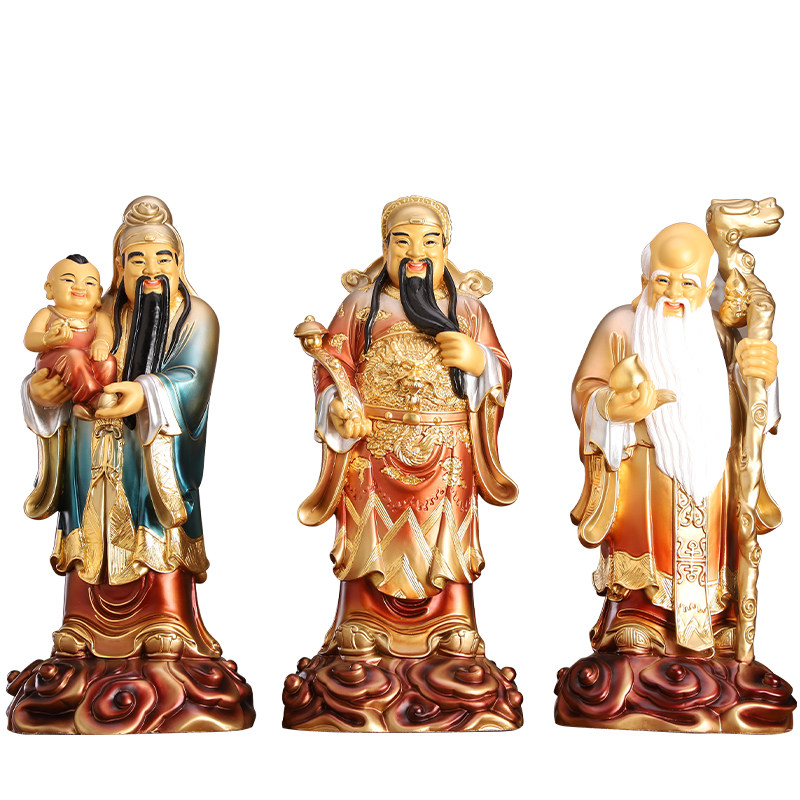 台湾纯铜福星禄星寿星福禄寿三星神像摆件家用摆件