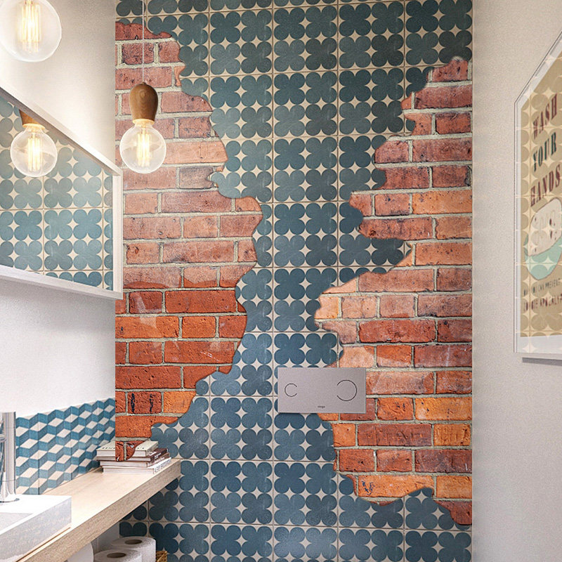 仿砖墙贴3d立体墙纸自粘墙贴画创意仿真红色砖墙壁纸客厅房间装饰