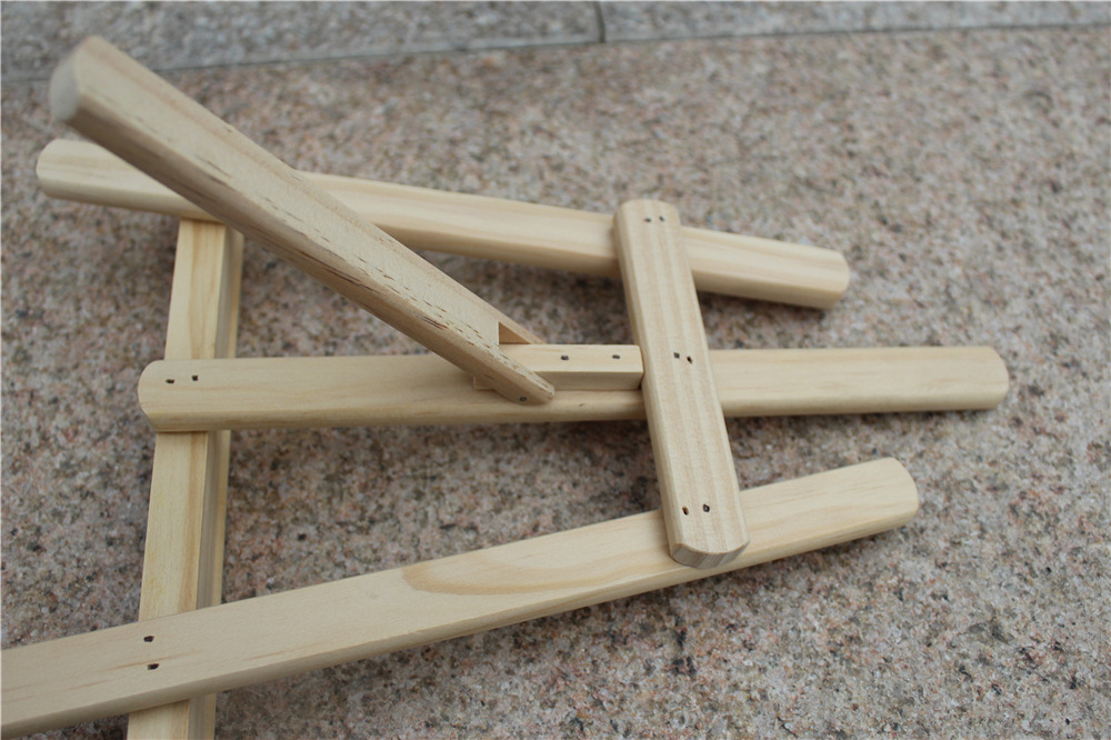 实木三角架手机平板电脑支架相框台历展架桌面木质画板