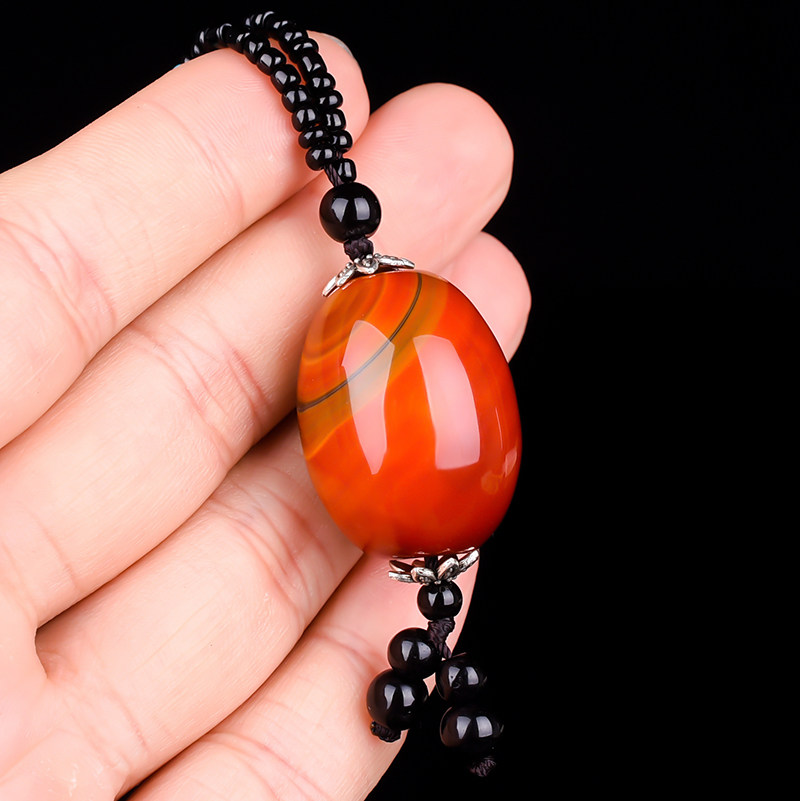 和田玉红红玉原石吊坠战国玛瑙转运挂件路路通颈饰