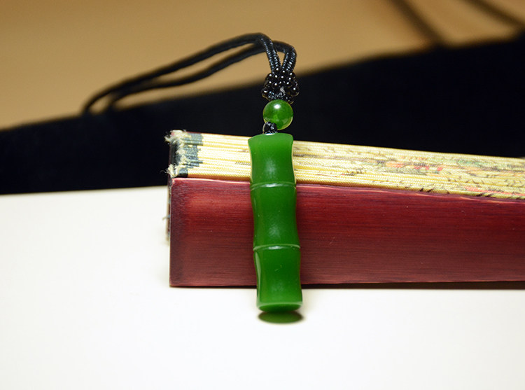 和田玉竹竹子挂件白玉富贵富贵竹竹节吊坠碧玉颈饰