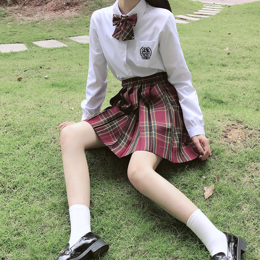 制服jk学院衬衫长袖少女dk男女女生皓海衬衫