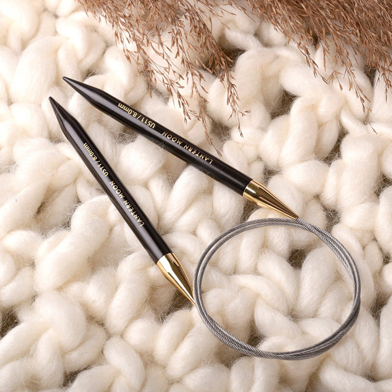 lanternmoon60cm80cm100cm旋转乌木环形针圈毛衣毛线