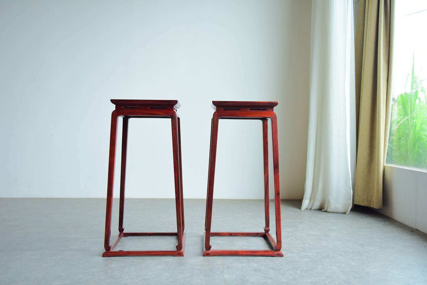 品质花架实木赞比亚血檀明式展示置物盆景红木花架