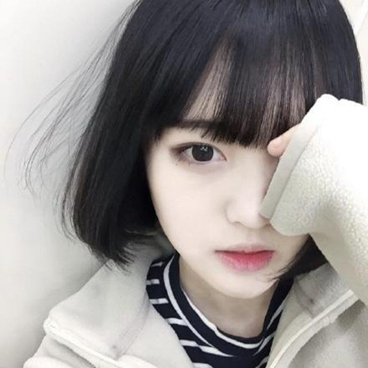 短直发bobo空气刘海女装大佬短发cd变装伪娘日常整顶假发