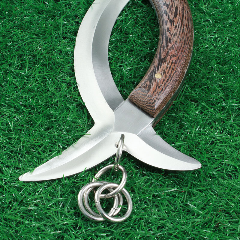 不锈钢鸳鸯钺 冷兵器短器械 双面刃