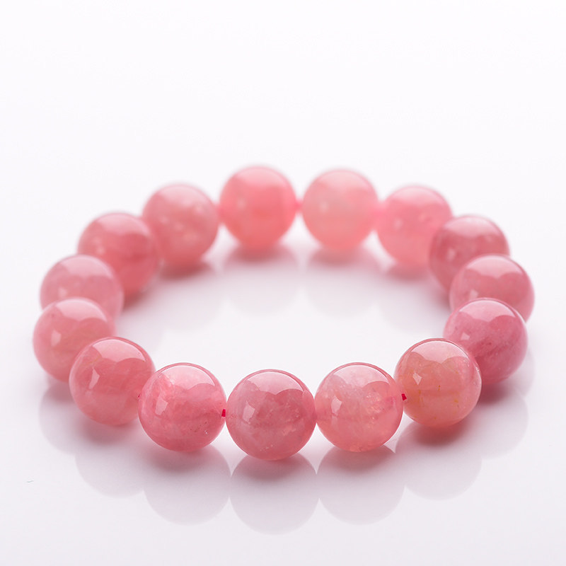 天然马达加斯加粉晶手链 马粉粉水晶手串女款糖果色时尚饰品