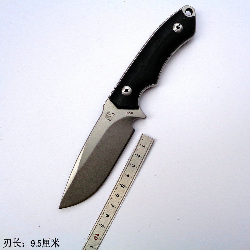 角盾全能王高硬度军刀dc53钢开刃锋利直刀 户外刀具防身随身小刀