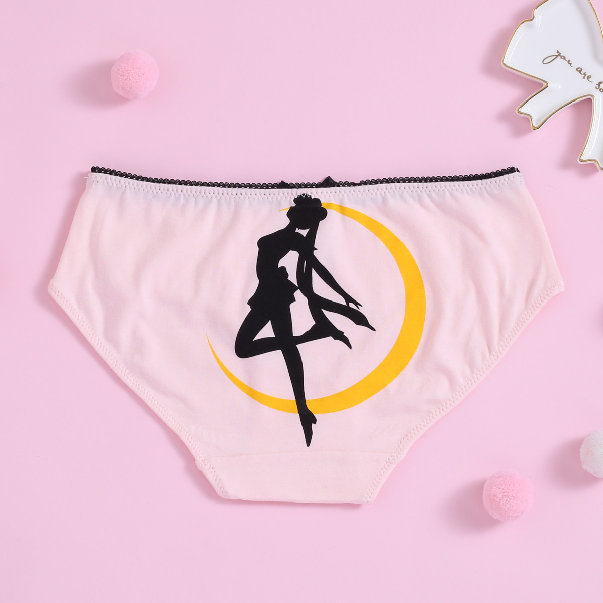 内裤纯棉美少女战士可爱低腰蝴蝶结卡通印花花少女学生女三角裤