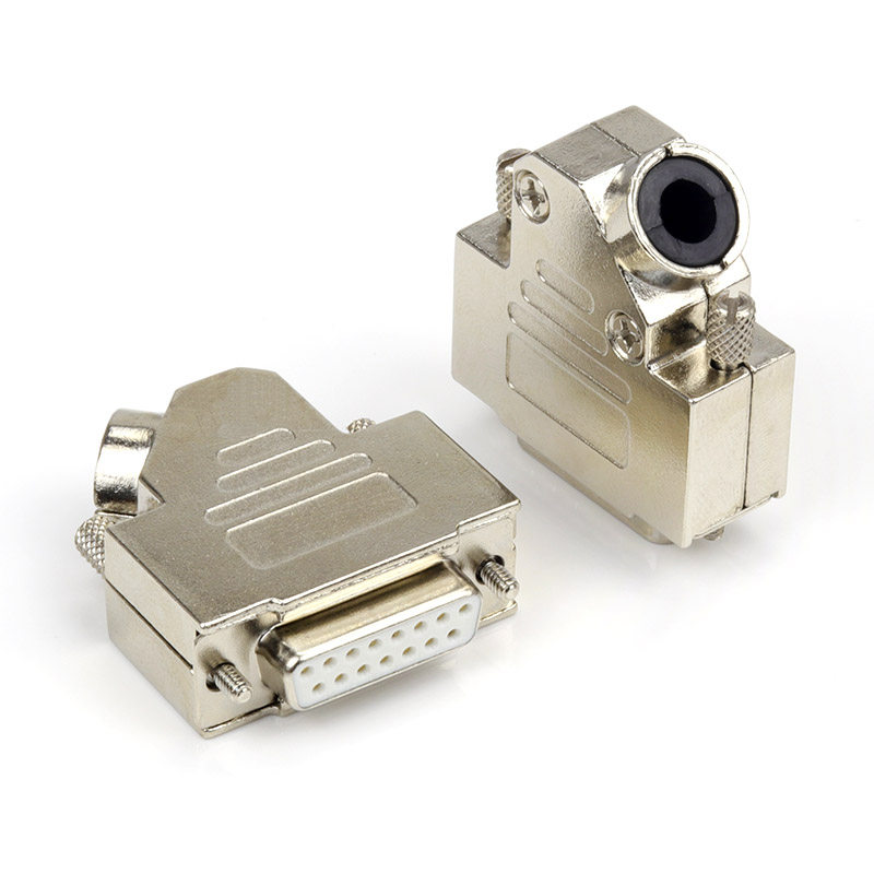 db15插头 二排15针 斜角出线壳 45度外壳 并口焊线头 d-sub15公头