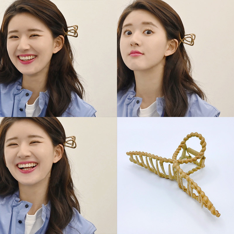 赵露思交叉发饰卡子后脑勺发夹气质发卡发抓鲨鱼发饰