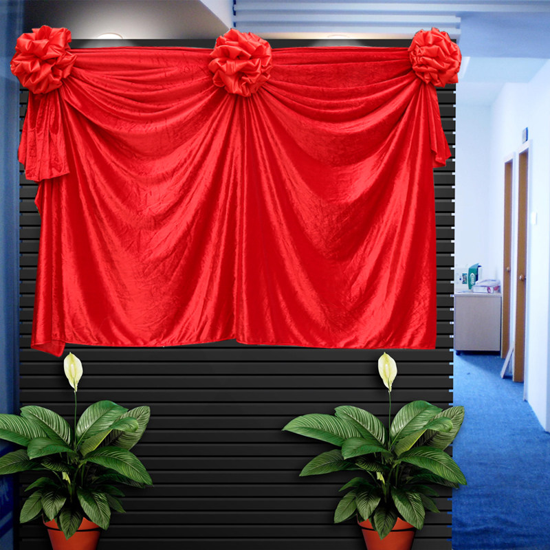 大型尺寸波浪型折皱型揭幕幕布开业剪彩用品绸布节庆布艺用品