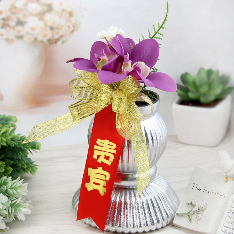 喜来乐 商务胸花仿真兰花 结婚开幕开业会议礼仪活动喜庆个性襟花