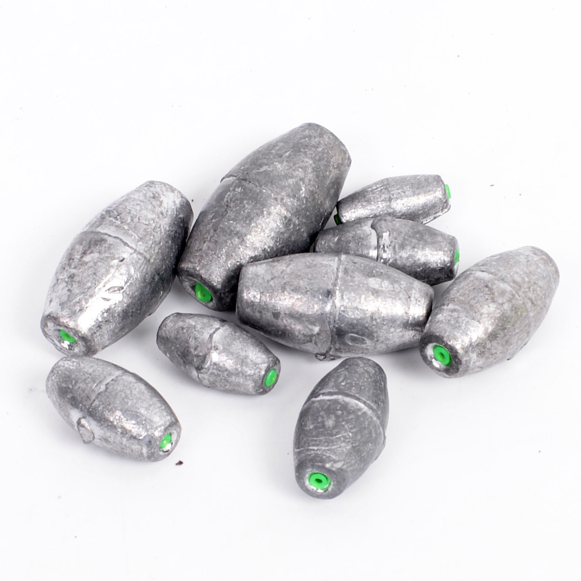 钓鱼铅坠通心坠塑芯渔坠海杆矶竿抛竿海竿中通远投橄榄形空心鱼坠