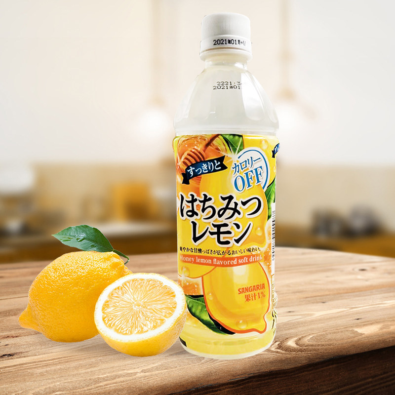 日本进口网红饮品sangaria三佳丽蜂蜜柠檬味0脂饮料含柠檬汁500ml