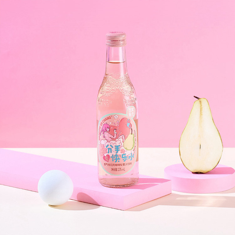 武汉汉口二厂汽水水分手快乐水含气桃花风味碳酸饮料