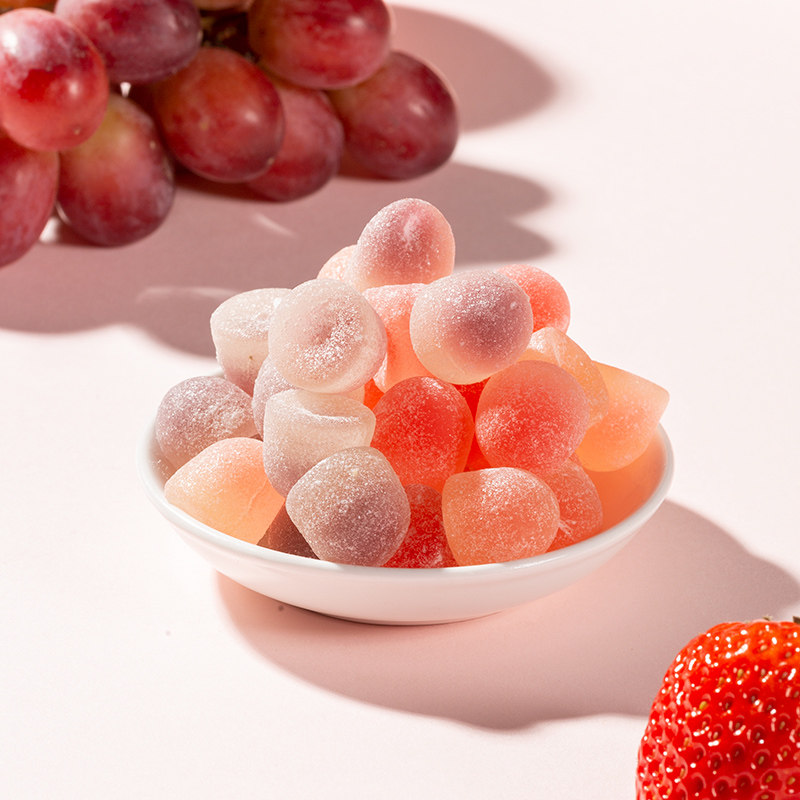奇峰伴维168g日式爆浆流心维生素软糖葡萄草莓传统糖果